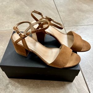 Strappy block-heel sandals (60mm) in tan leather